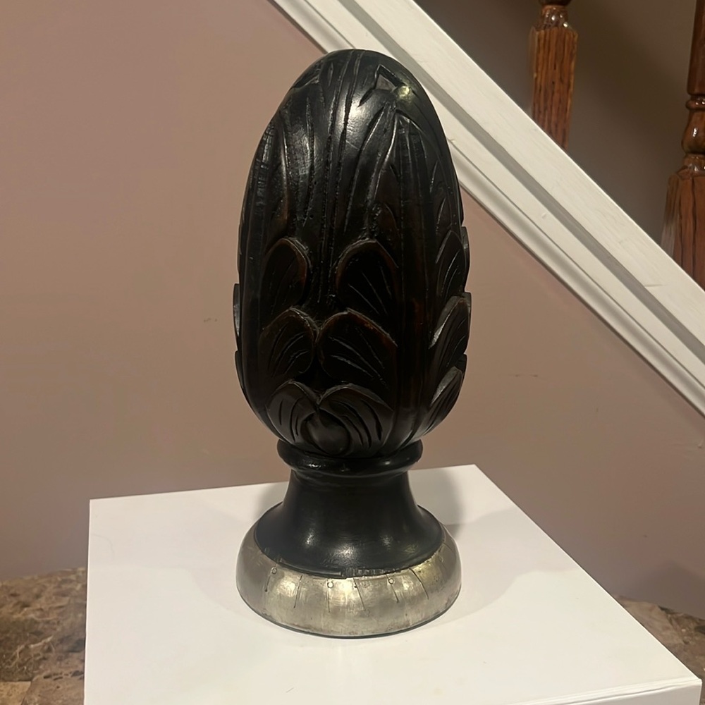 Grandinroad Carved Wood Finial Decor